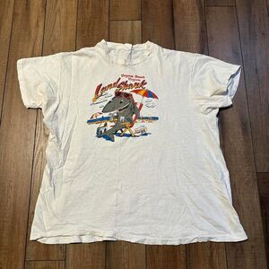 Vintage‎ 80s Virginia Beach land shark white distressed tee size XL